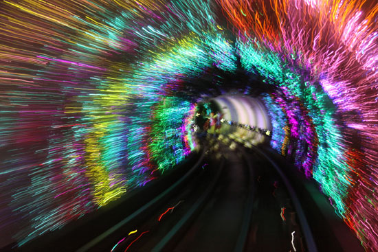 Shanghai bund sightseeing tunnel, China