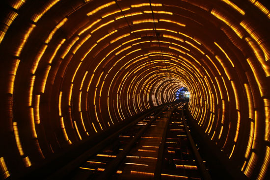Shanghai bund sightseeing tunnel, China