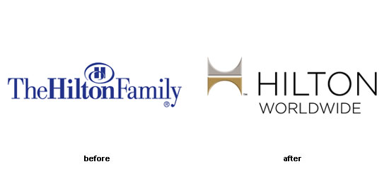 hilton hotels change name and logo