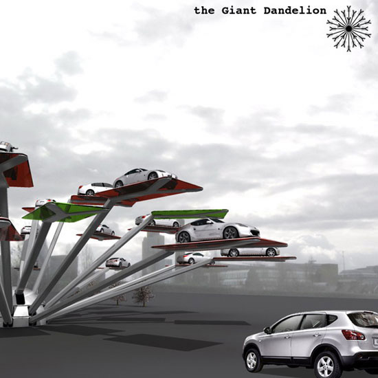 shao yung yeh: qashqai and the giant dandelion   think outside the parking box competition shortlisted revealed