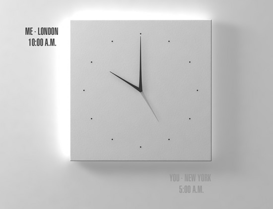 kit men keung studio: long D dual time wall clock
