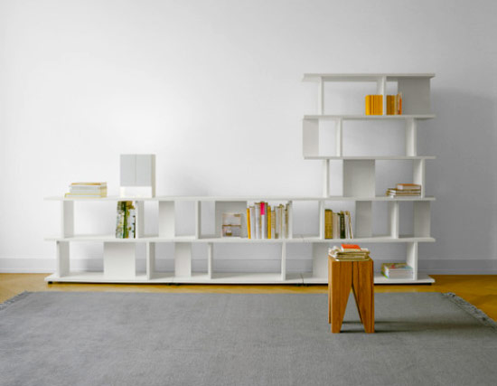 imm cologne 09: 'arie' sideboard and bookshelf by arik levy for e15