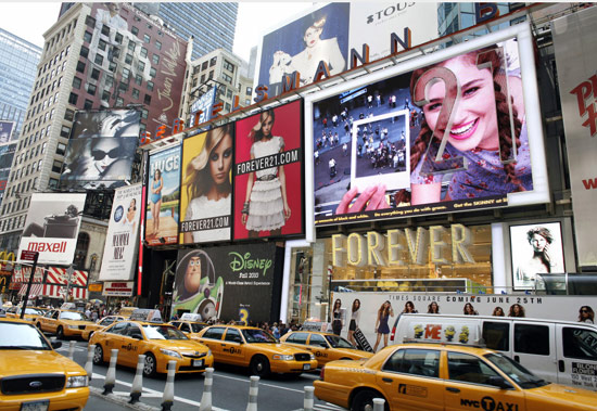 forever 21 billboard by space150 in times square, new york