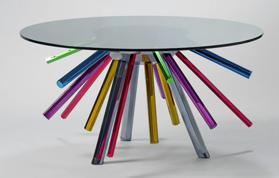 versace home collection 2010: sunburst table + harem chair