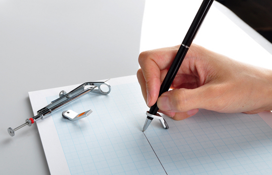 رسم خطوط دقیق با  ، خودکار با خط کش ، مداد با اندازه گیری