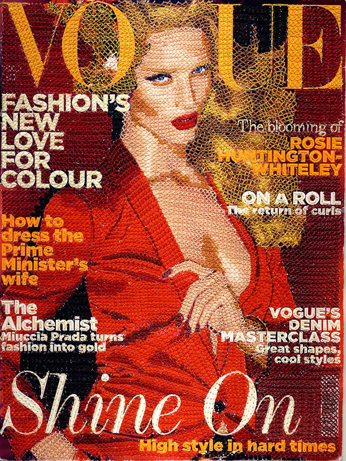 inge jacobsen: cross stitched vogue covers