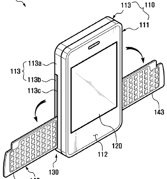 samsung lodges patent for phone with folding keyboard