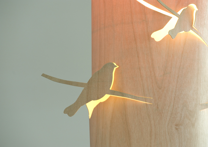 bent aircraft plywood bird lamp by martijn westphal