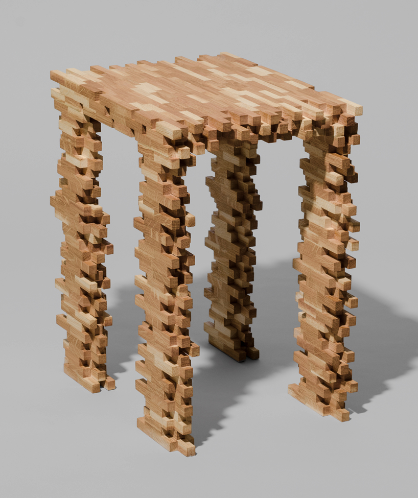 interlaced stool and coffee table by philipp aduatz