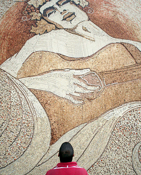world's biggest cork mosaic by saimir strati