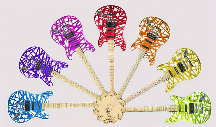 skeletal 3D printed guitar