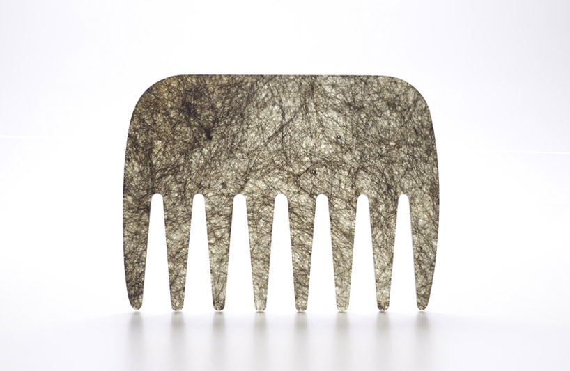 combs made from hair and resin by giorgia zanellato