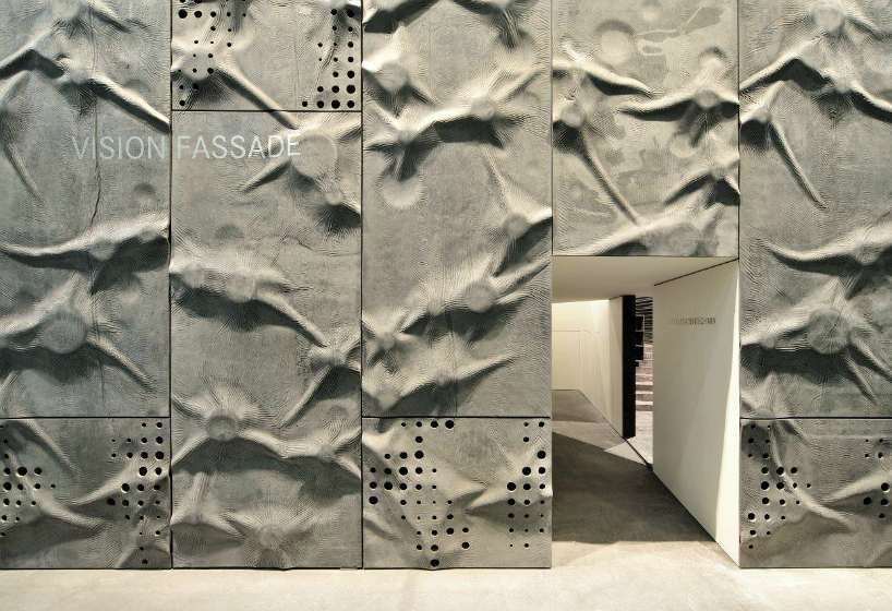 crumpled concrete paper pavilion by L3P architecture studio