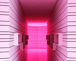 B2y office by yoon space illuminated by hair-like cable ties