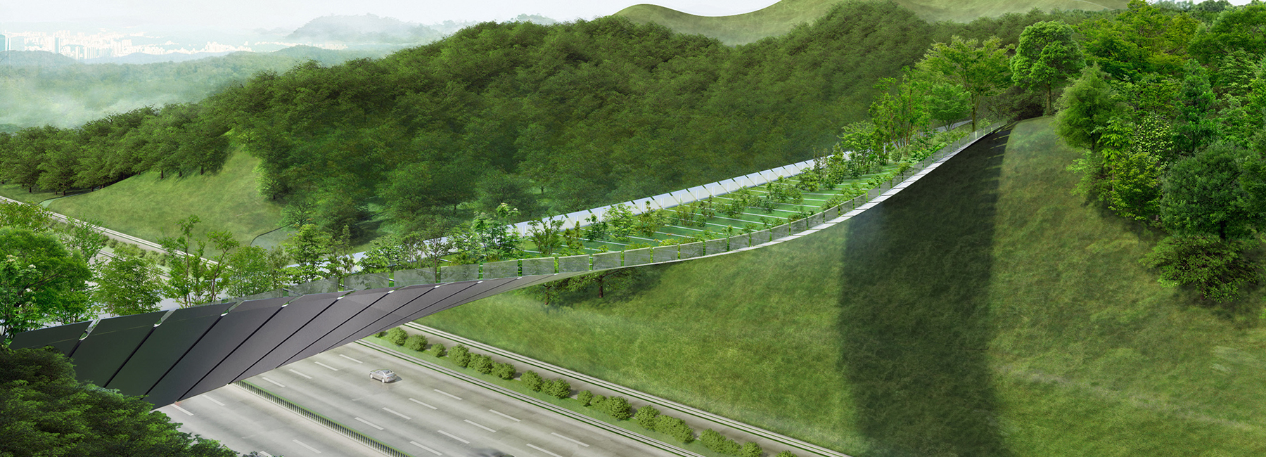 yangjaegogae eco bridge winners propose a link between urban living and korean wildlife