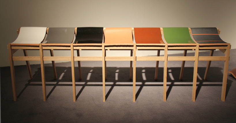 bar stools and benches by tsuyoshi hayashi are built with discarded roof tiles