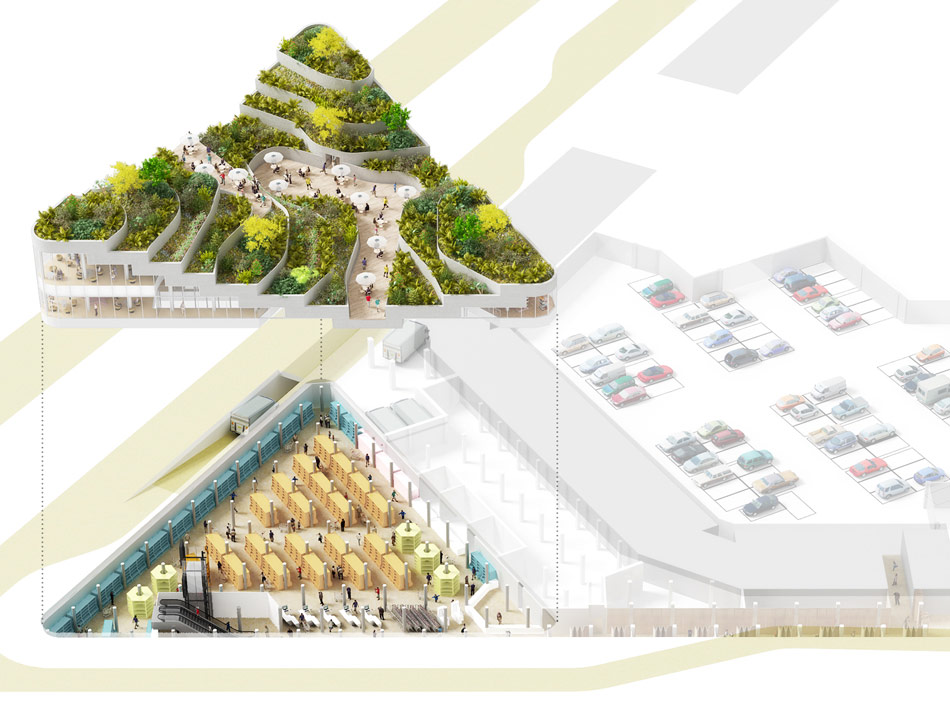 NL architects: super market sanya lake park 