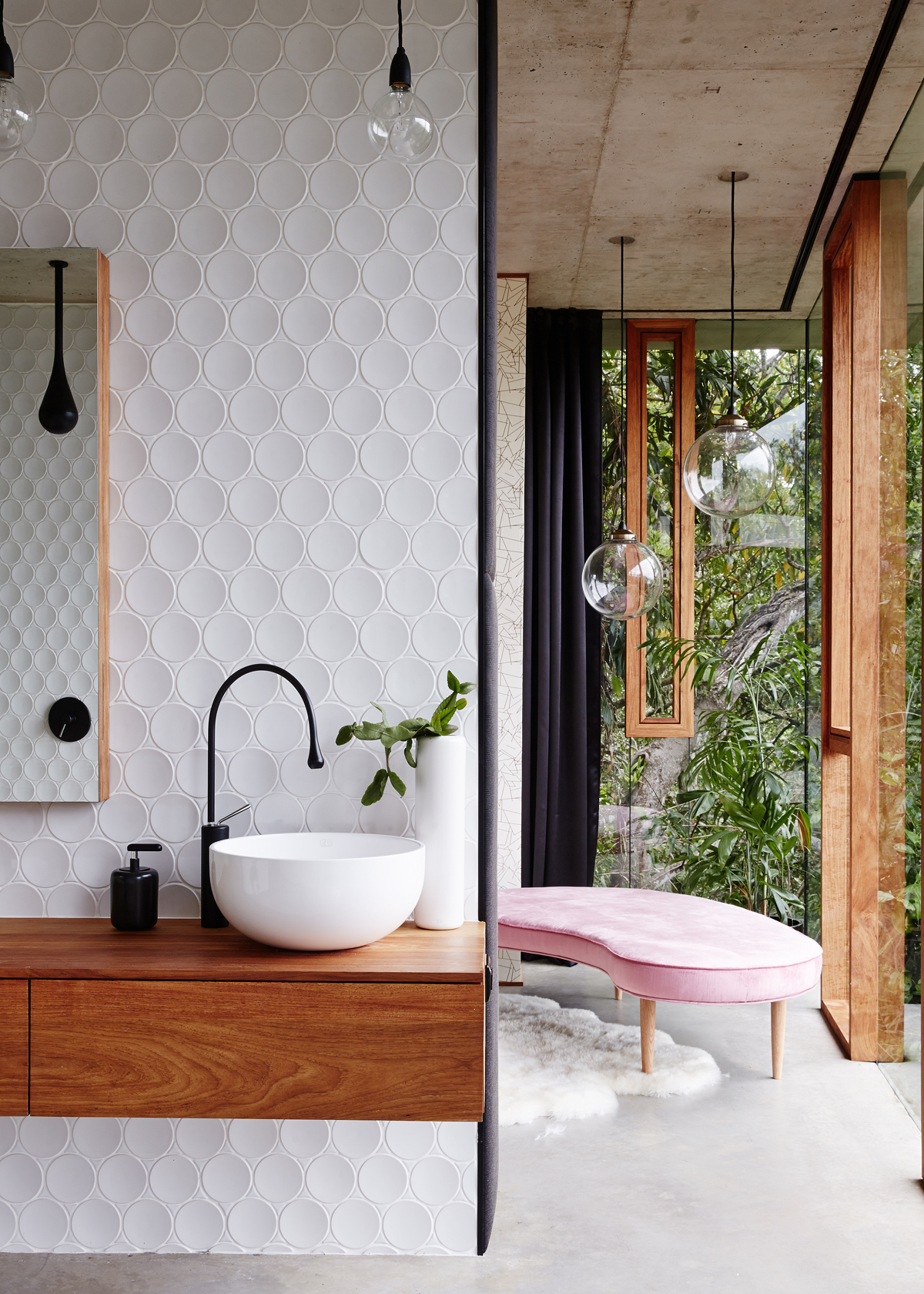 Фото | Стильная ванная комната. Дизайн Jesse Bennett Architect
