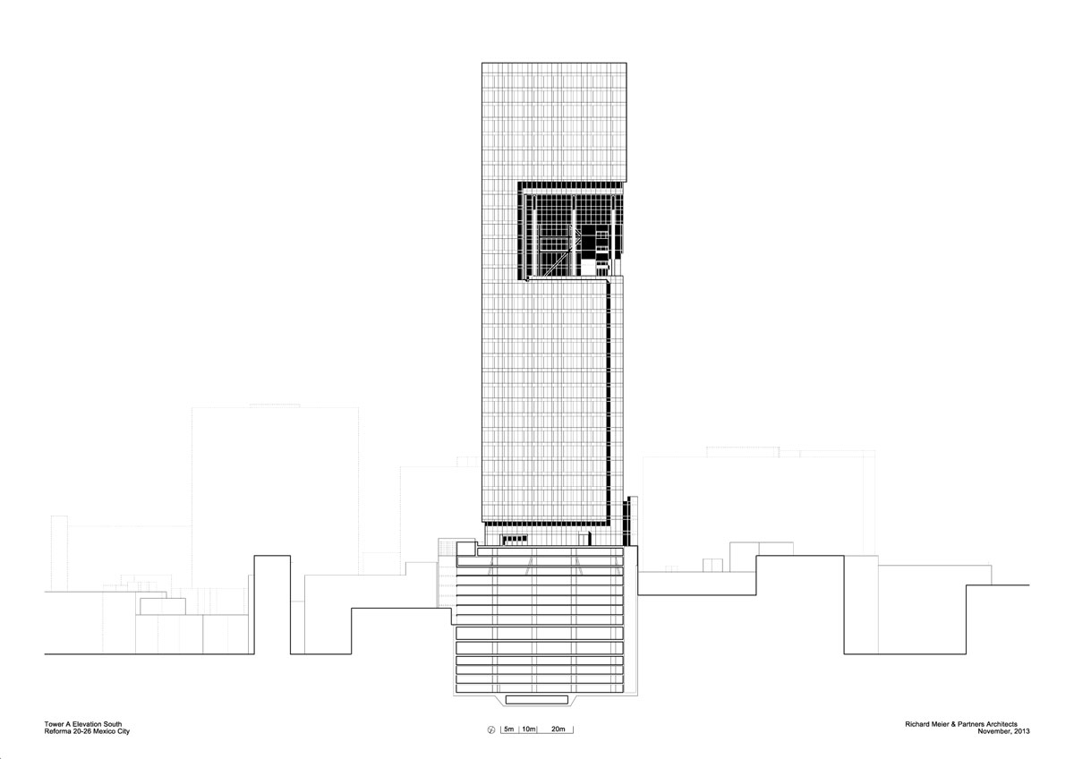 طرح برج 180 متری مکزیکو سیتی توسط گروه ریچارد میر 