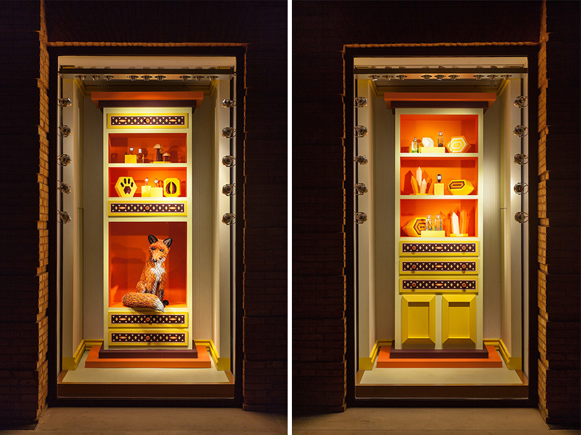 zim & zou\'s leather + paper creatures infill hermès storefront