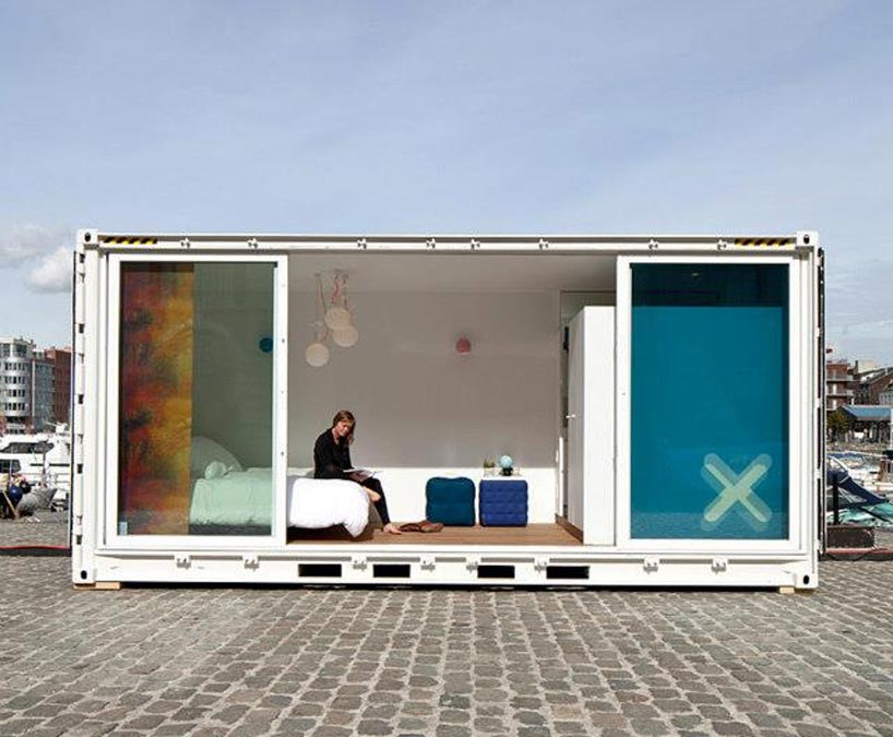 sleeping around: mobile shipping container hotel