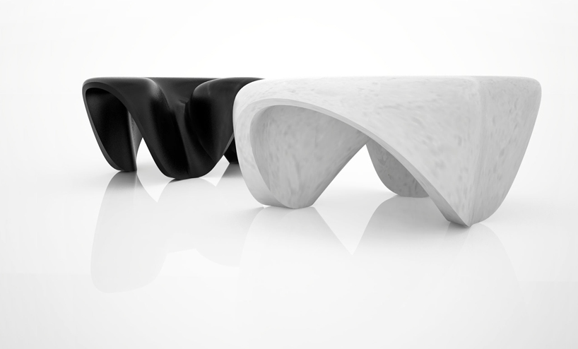 zaha hadid: mercuric marble tables for citco at