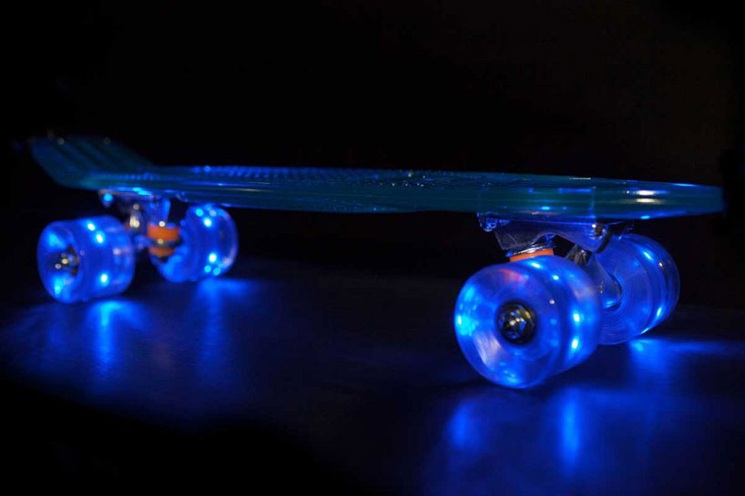 selfilluminating transparent cruisers by sunset skateboards