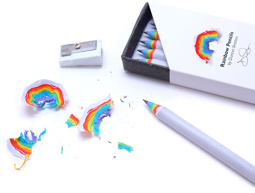 rainbow pencils by duncan shotton made from recycled paper