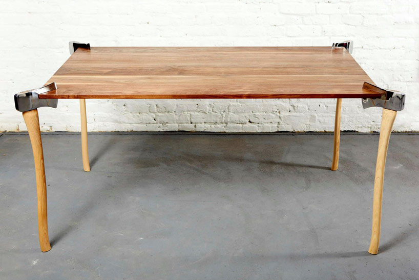 woodsman axe table by duffy london chops through the surface