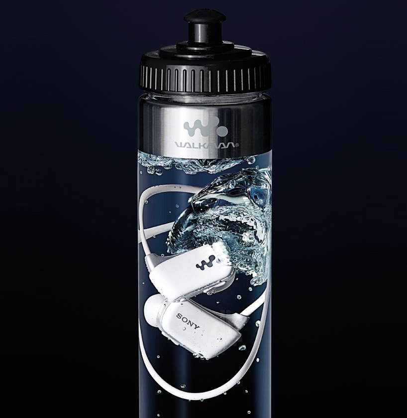sony sells waterproof 4GB mp3 walkman in bottles of water