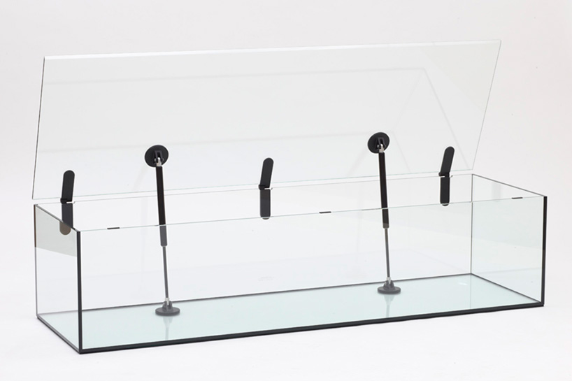 man machine glass furniture by konstantin grcic at galerie kreo designboom