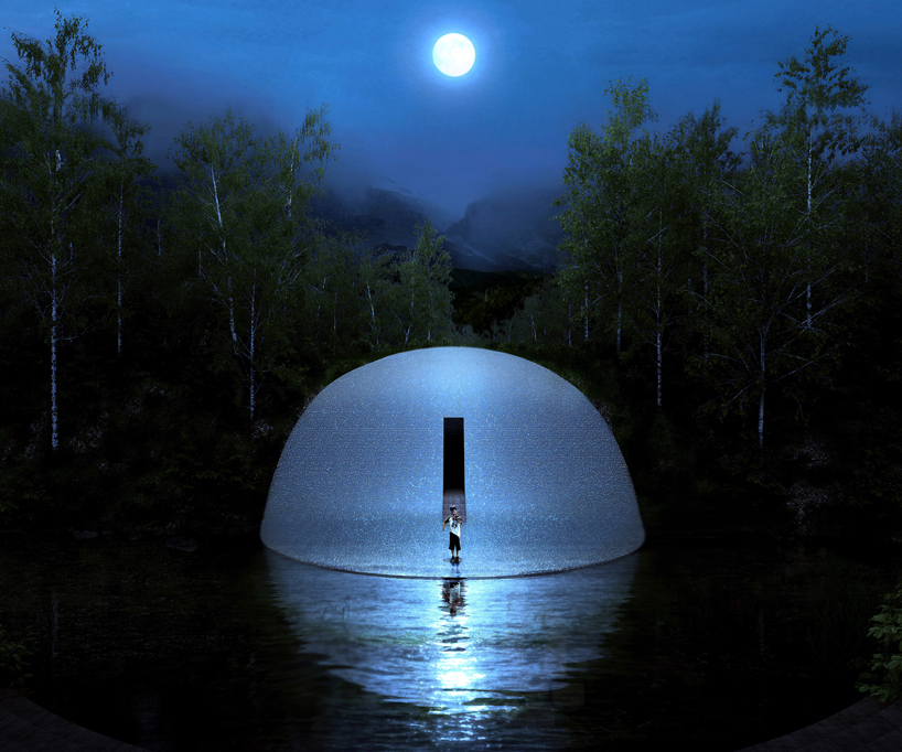 dl atelier mimics outdoor orchestra stage as full moon in china