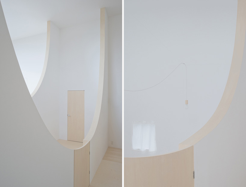 hiroshi kuno divides brother's house with curved partitions