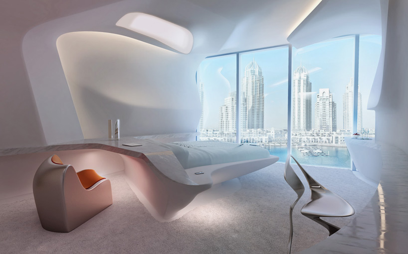 zaha hadid designs interiors for dubai's opus office tower