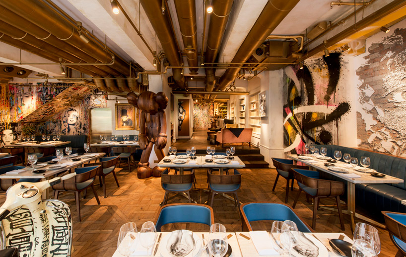 BIBO restaurant in hong kong furnished with street art