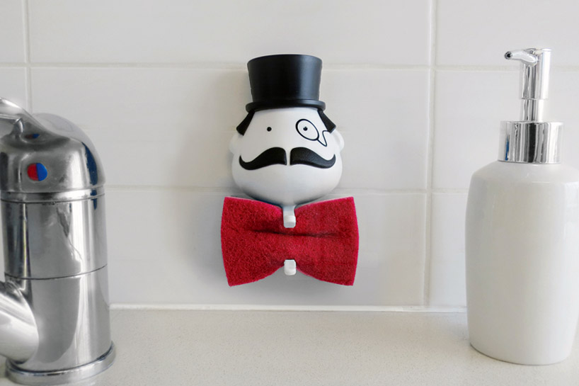 mr sponge by peleg design dresses up the kitchen sink with a bow tie