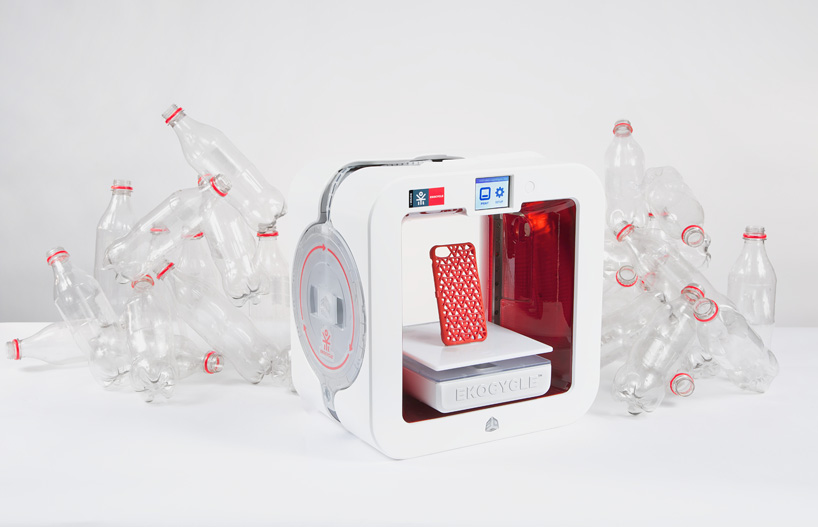 ekocycle cube by will.i.am + coca-cola 3D prints using recycled plastic bottles