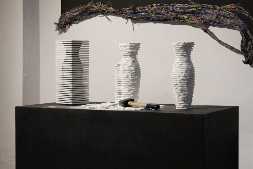 cactus design introverso marble vase
