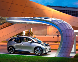 EIGHT installs point.one S solar powered fast-charging station for electric cars at BMW welt