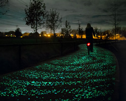 daan roosegaarde opens solar powered van gogh bike path in the netherlands