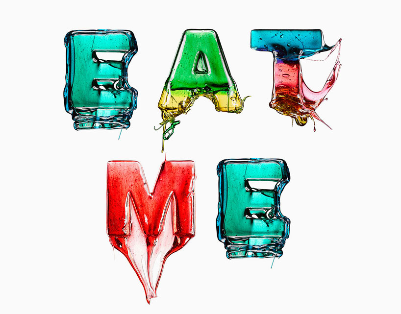 massimo gammacurta spells out sweets with eat me candy alphabet