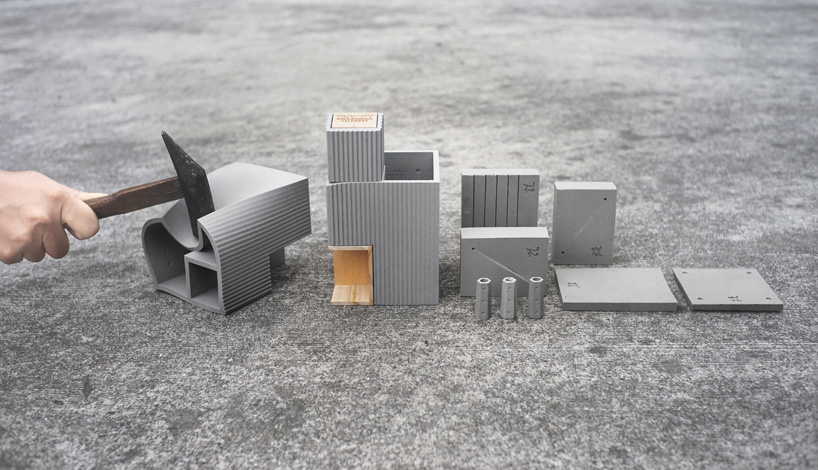 tripleliving constructs tiny city stationery from soft concrete