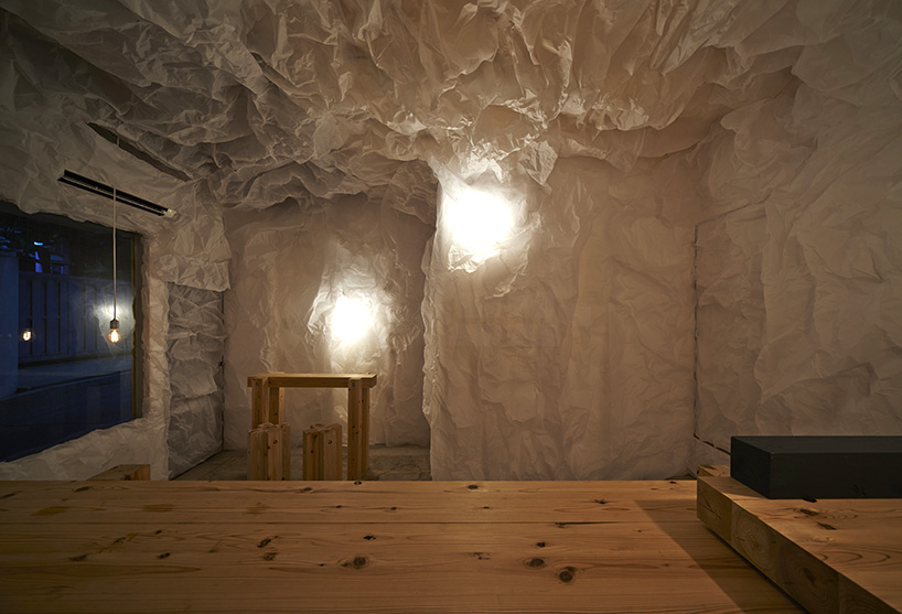 abenoma crumpled tracing paper gallery osaka japan