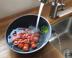 anton strainer bowl by caveman factory solves multiple kitchen problems