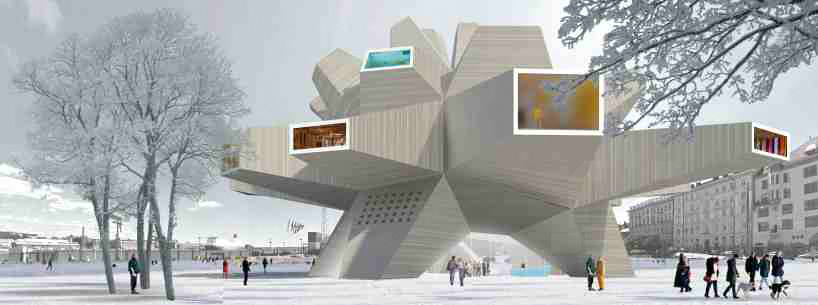 lacoste+stevenson conceive guggenheim as giant viewmaster for helsinki
