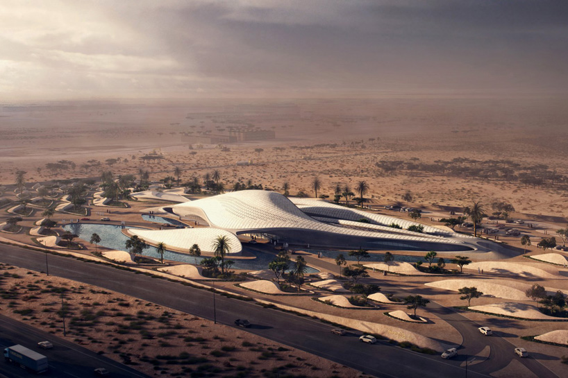 zaha hadid reveals bee’ah's sharjah headquarters in the emirati desert