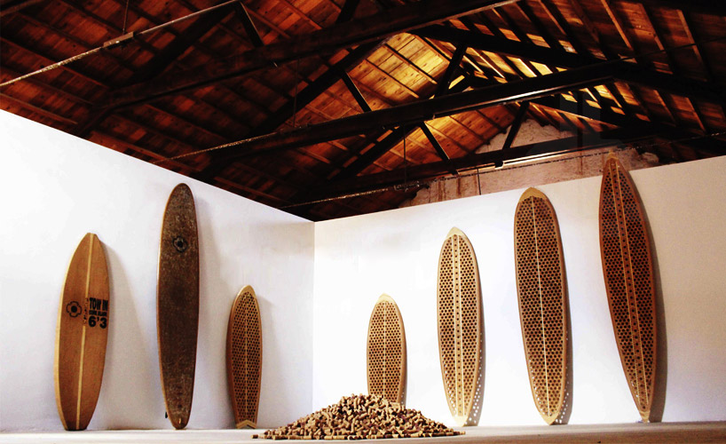 richpeoplethings shapes surfboard from recycled cork stoppers