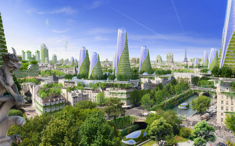 vincent callebaut architectures paris smart city 2050 green towers designboom