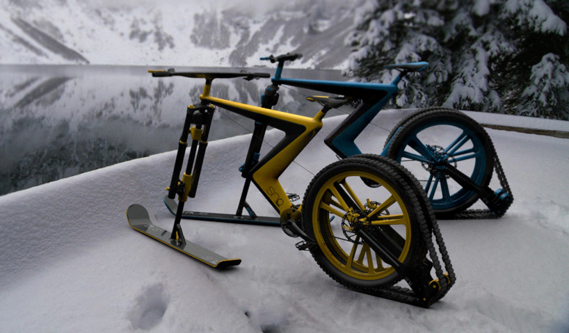 sno bike concept combines tensile frame with improved power efficiency