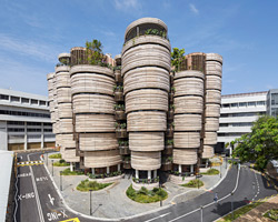 thomas heatherwick's learning hub in singapore comprises twelve tapered towers